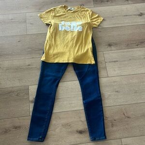 Yellow T-Shirt and Blue Jeans Set